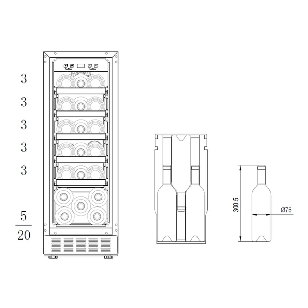 Brandt 20 Bot Wine Cabinet