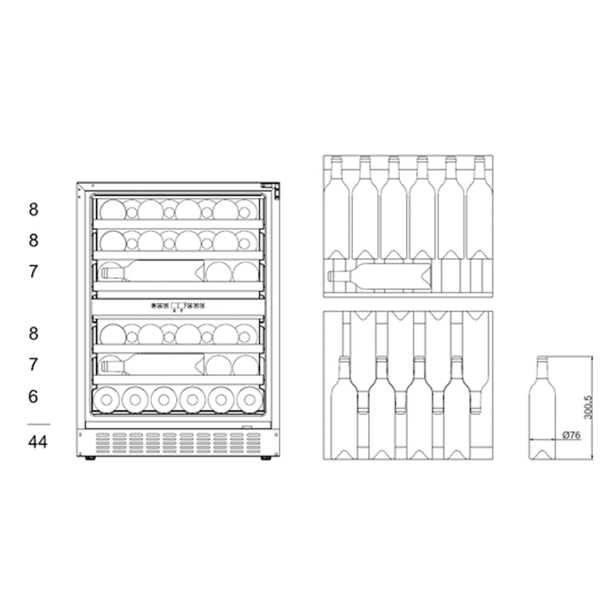 Brandt 44 Bot Dual Zone Wine (EOL) WineFridge SG