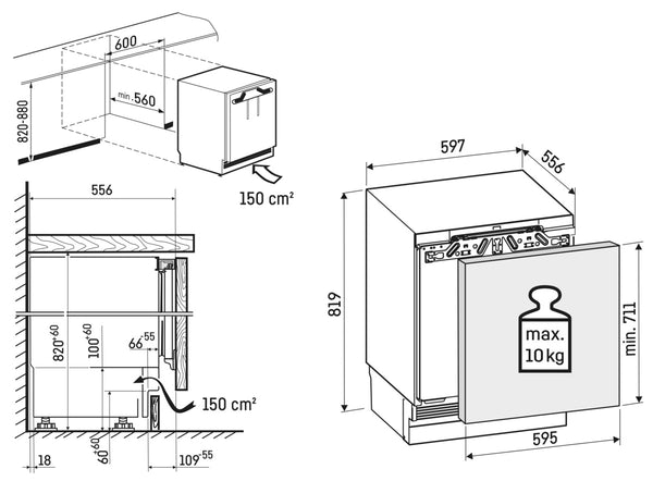 Liebherr 127L Undercounter Integrated Refrigerator