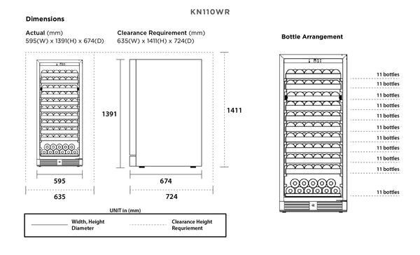 Kadeka 121 Bot Wine Cabinet Specs | WineFridge SG