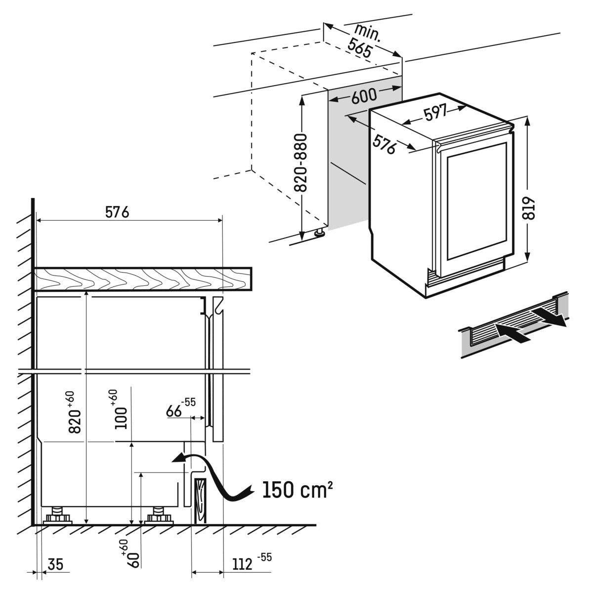 Liebherr 44 Bot Built-in Wine Cabinet
