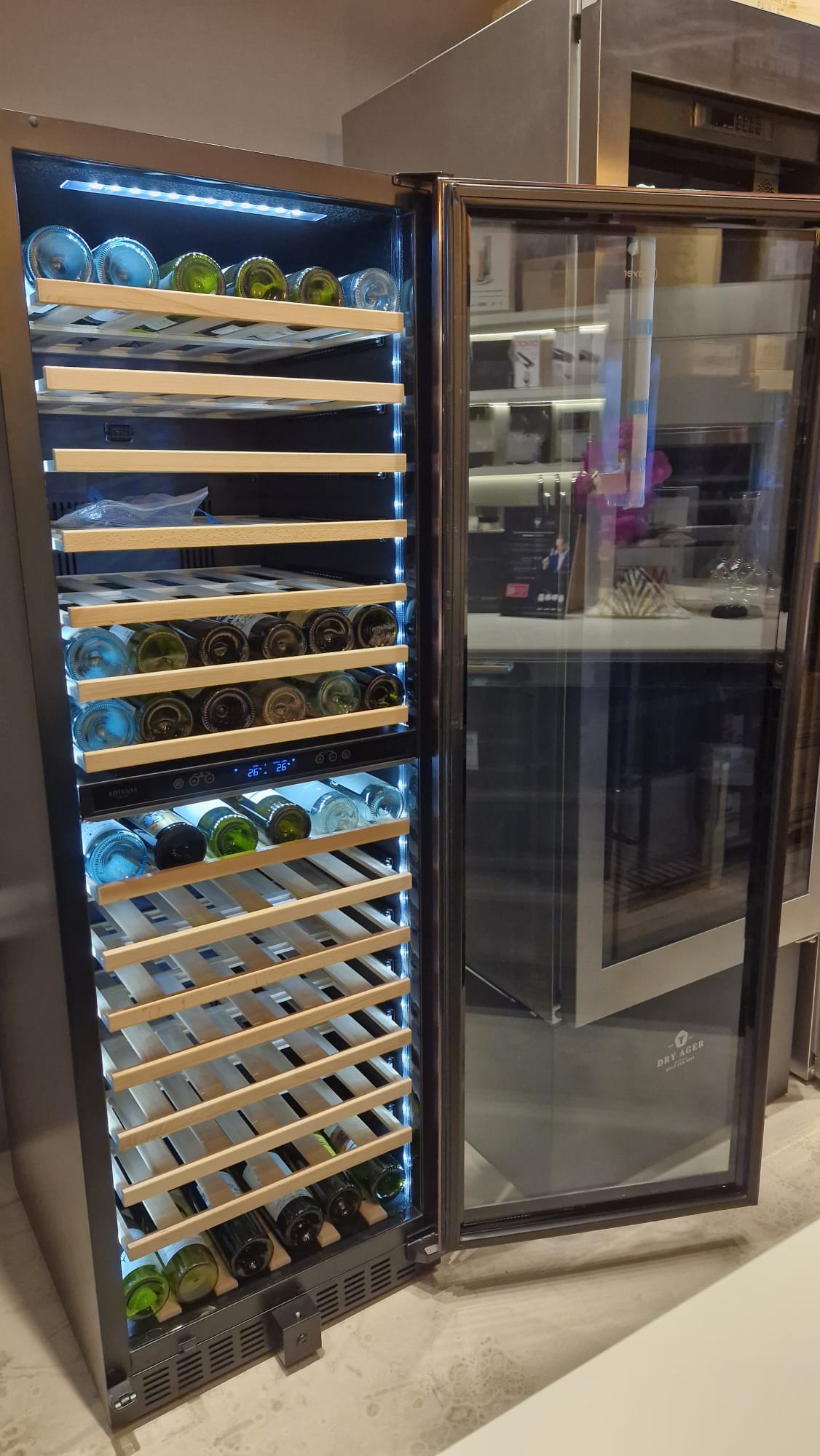 Mayer 165 Bottles Dual Zone Wine Chiller