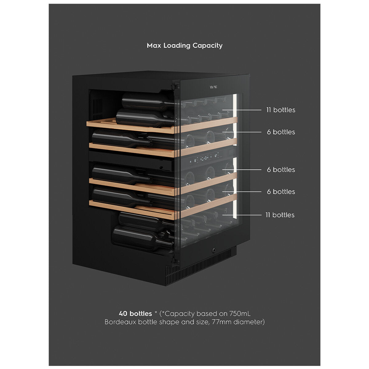 Vintec 40 Bot Dual Zone Wine Cabinet (Inverter Technology)