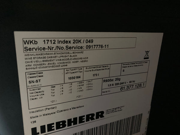 Liebherr 60 Bot Wine Cabinet (Used)