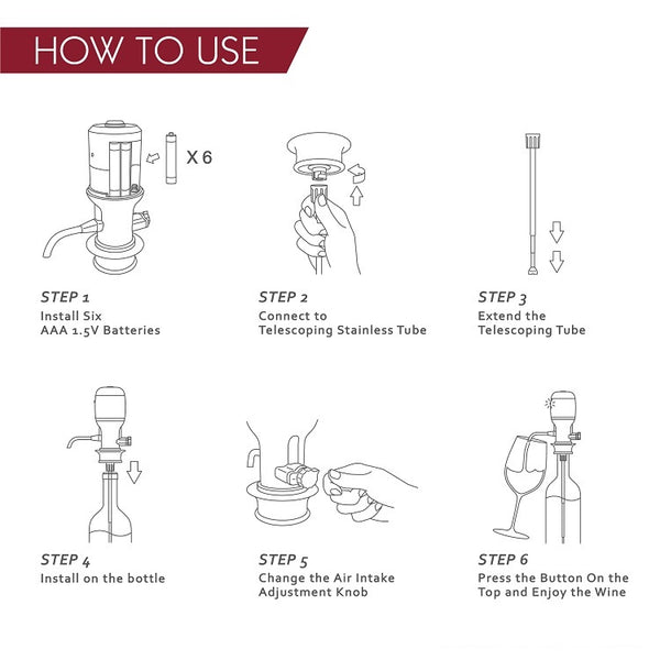 Vinaera Pro Adjustable Electric Wine Aerator