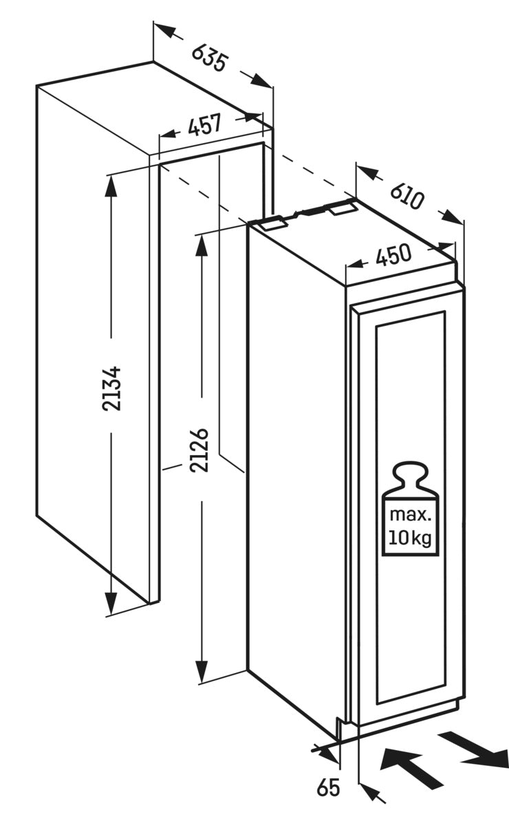 Liebherr 239L Integrated Fridge Freezer