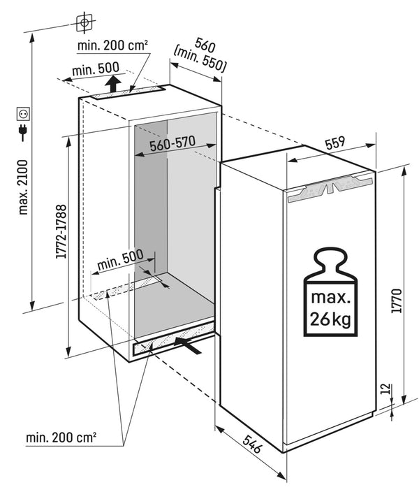 Liebherr 321L Integrated Refrigerator