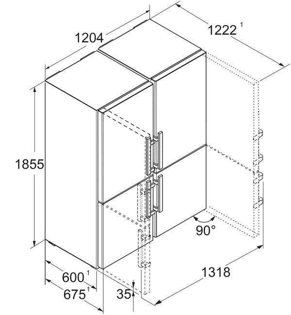 Liebherr 311L Side-by-Side Fridge Freezer