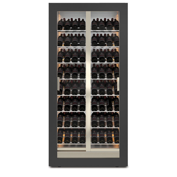 Della Marta 112 Bottles Reclined Display with Front & Back Glass Doors