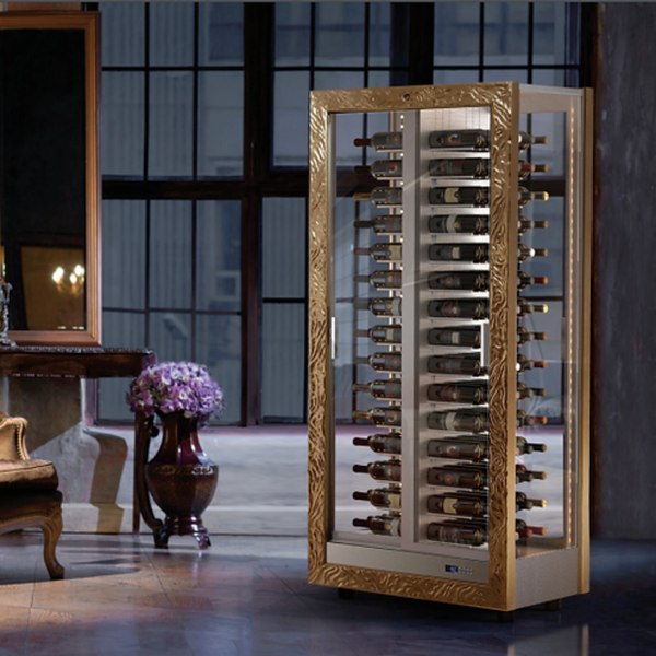 Della Marta 120 Bottles Horizontal Display with Front & Back Glass Doors