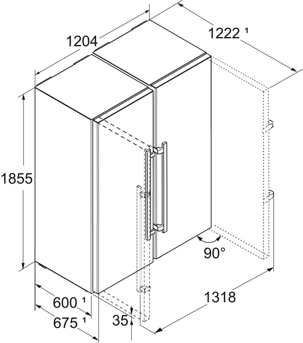 Liebherr 320L Side-by-Side Fridge Freezer