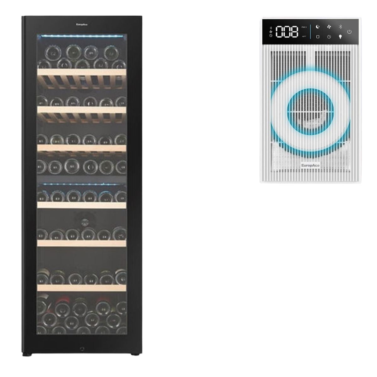 EuropAce 98 Bot Dual Zone Wine Cabinet