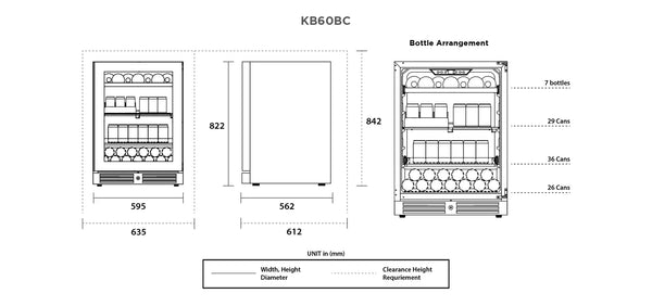 Kadeka 97 Cans 7 Bot Beverage Chiller (Gun Metal)