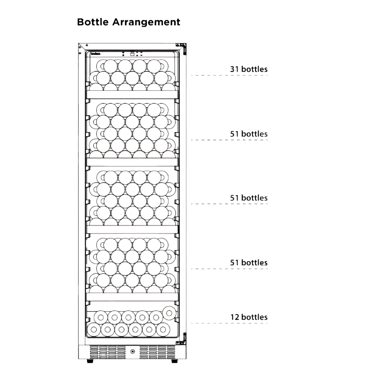 Kadeka 196 Bot Wine Cabinet (Stainless Steel Door)