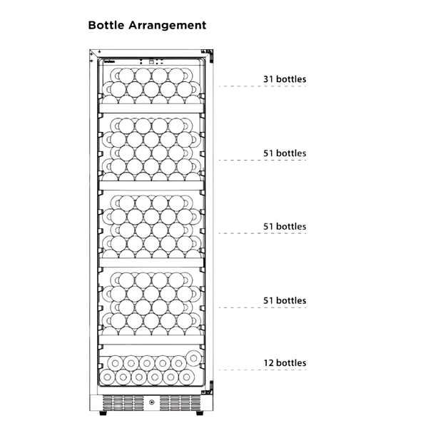 Kadeka 196 Bot Wine Cabinet (Stainless Steel Door)