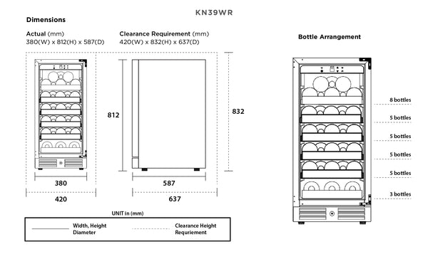 Kadeka 31 Bot Wine Cabinet Specs | WineFridge SG