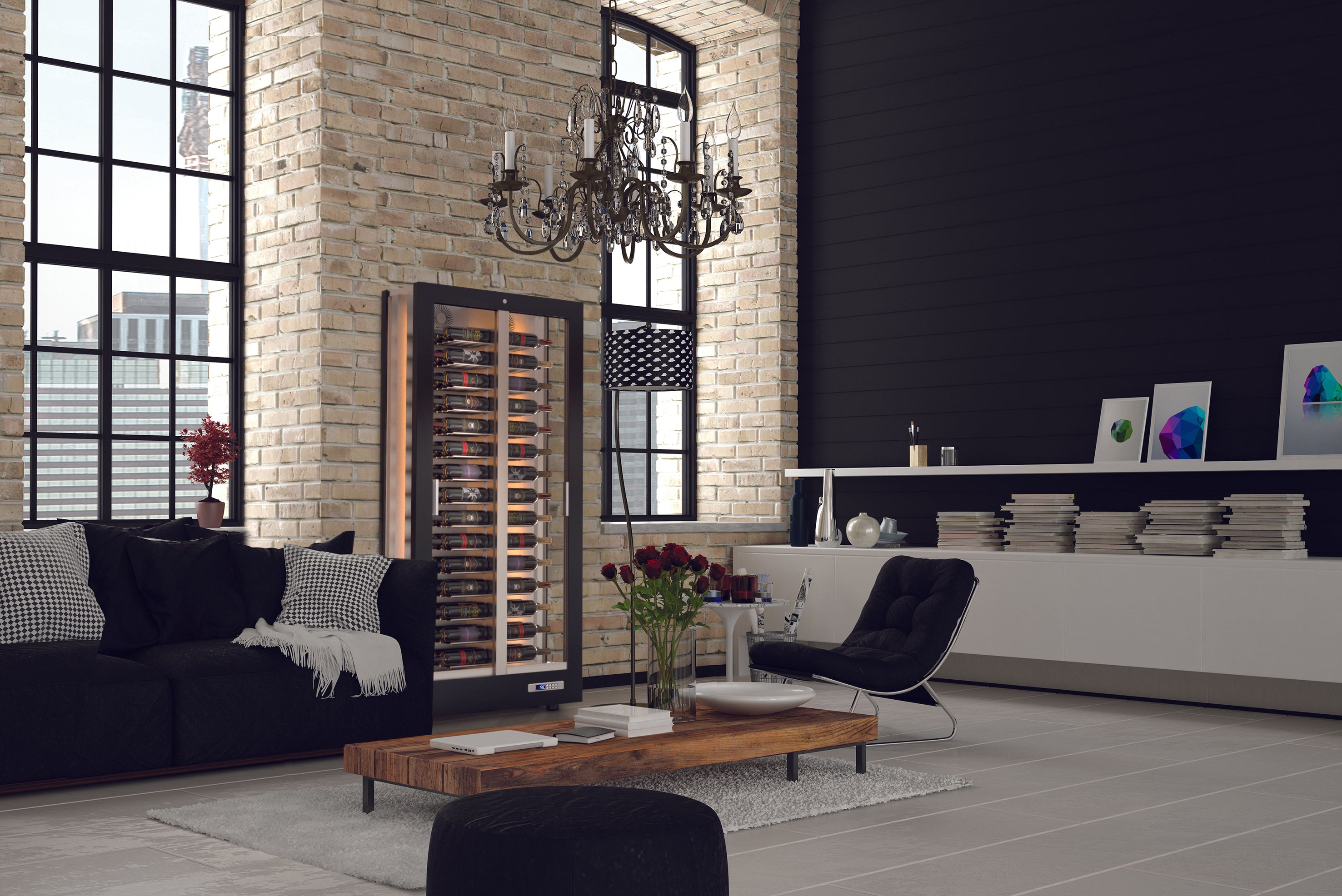 Della Marta 120 Bottles Horizontal Display with Full Solid Back