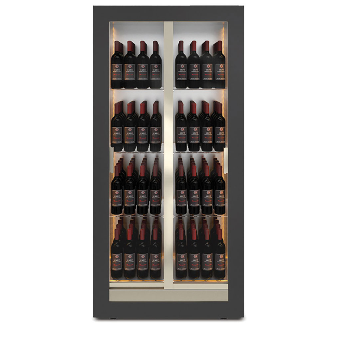 Della Marta 128 Bottles Vertical Display with Full Solid Back