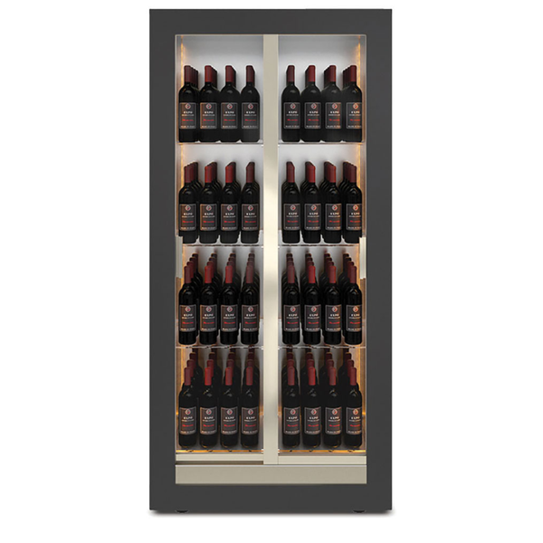 Della Marta 128 Bottles Vertical Display with Front & Back Glass Doors