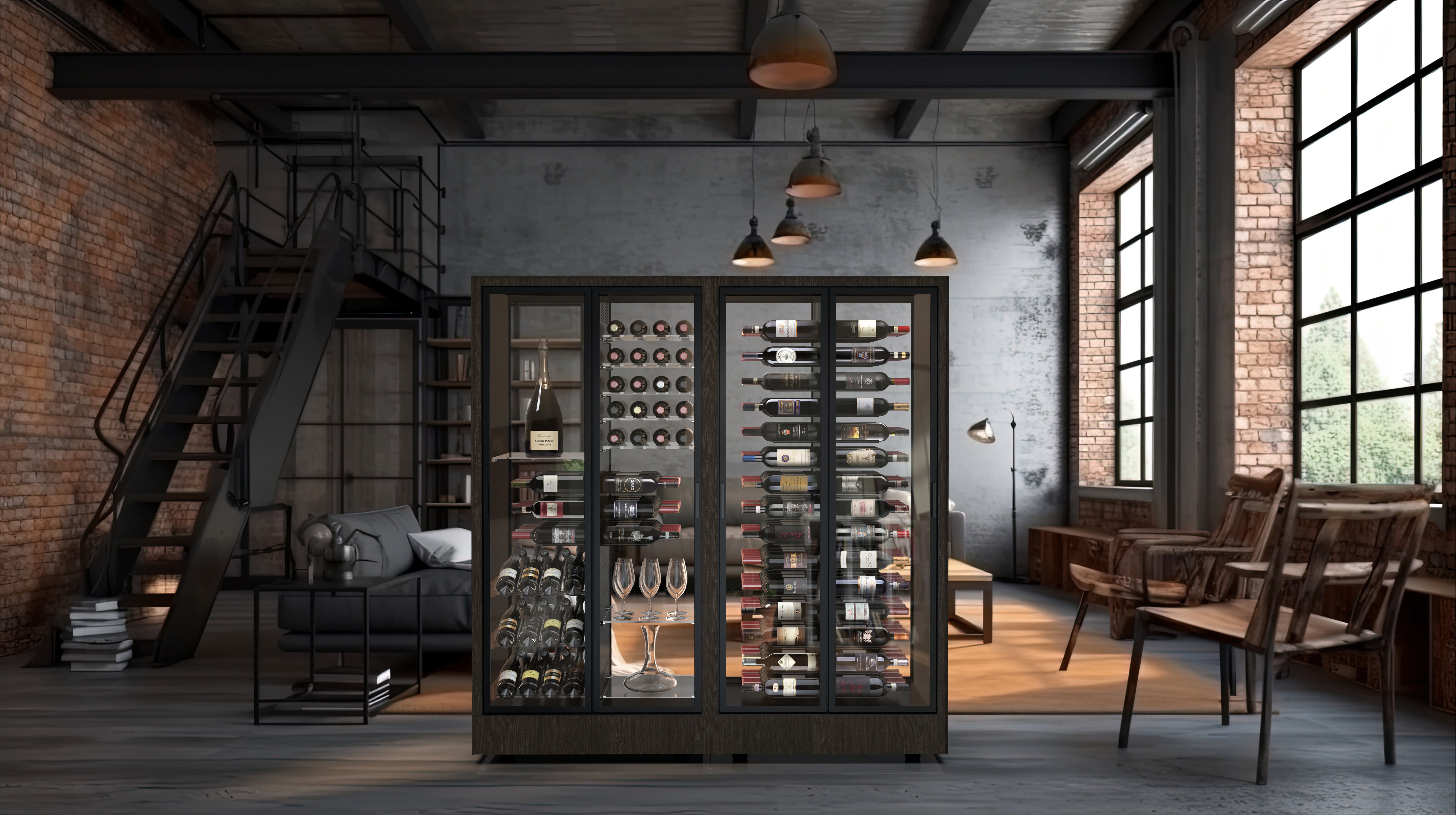 Della Marta 112/128 Bottles with Front & Back Glass Doors