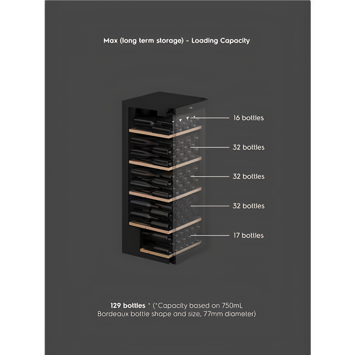 Vintec 129 Bot Single Zone Wine Cabinet