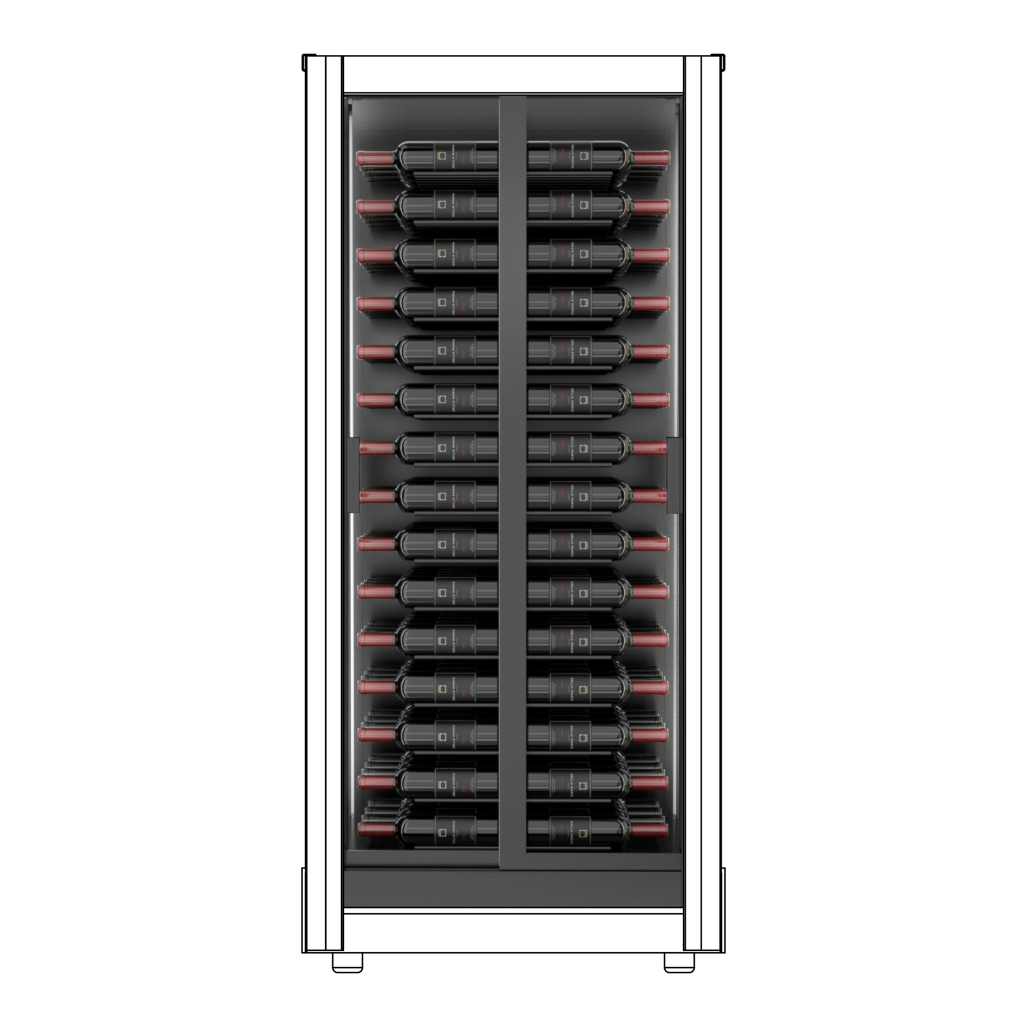 Della Marta 60 Bottles Horizontal Display with Full Solid Back