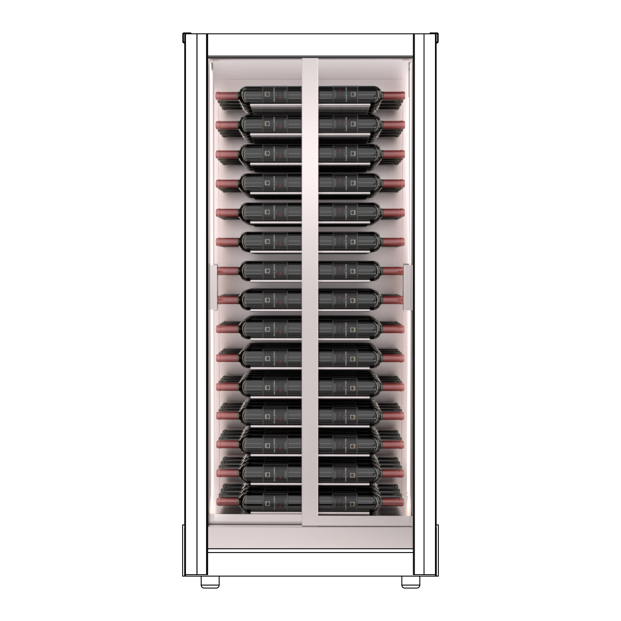 Della Marta 60 Bottles Horizontal Display with Full Solid Back