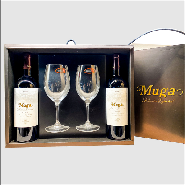 Bodegas Muga Reserva Seleccion Especial 2016 Gift Set (750ML x 2 + 2 Glass)